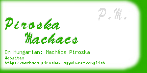 piroska machacs business card
