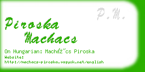 piroska machacs business card